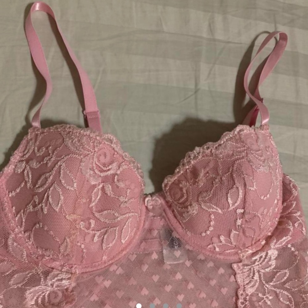 Light pink mesh lingerie top